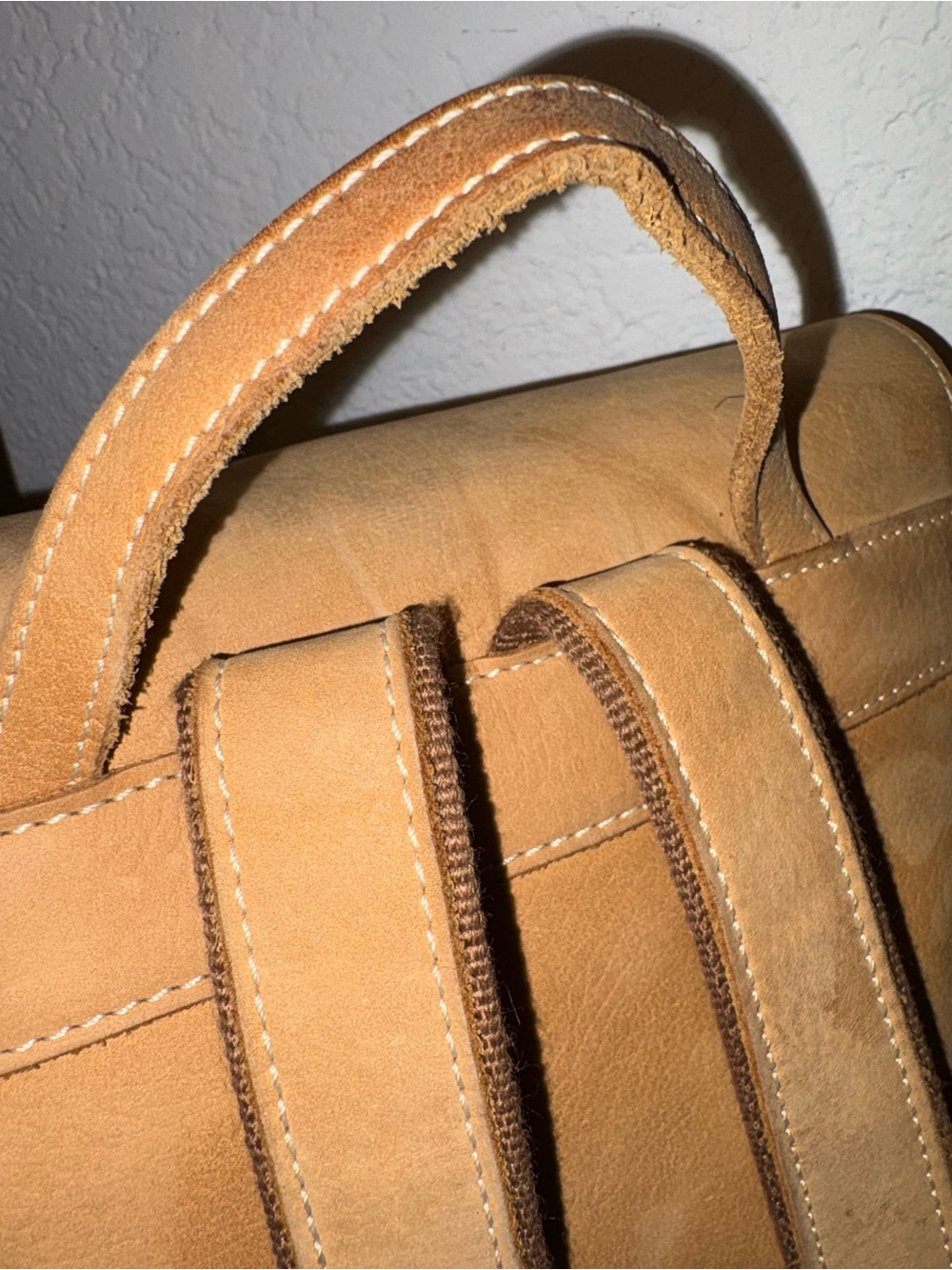 Vintage Longchamp x Mercedes Tan Leather Backpack - Picture 13 of 15